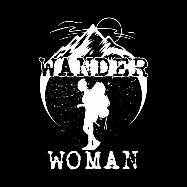 Wander Woman Funny Hiking Gift For Women by paola.illustrations