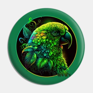 Green Parrot Pin