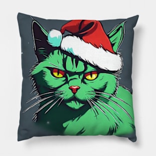 cute the grinch cat version Pillow