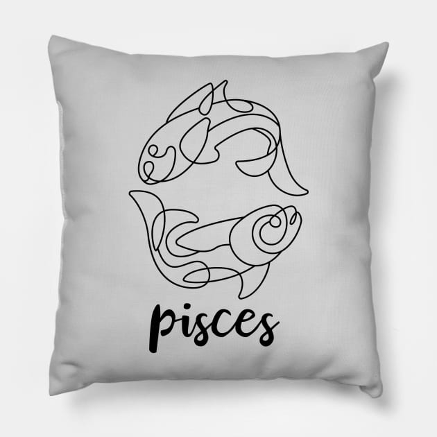 Zodiac Signs Pisces Pillow by MysticMagpie