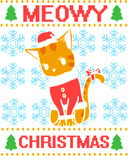 Meowy Christmas Magnet