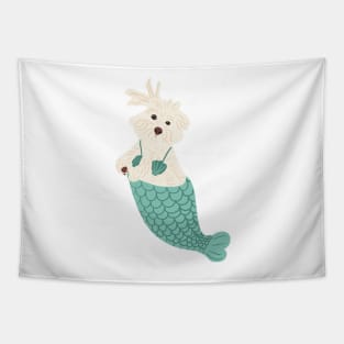 Mermaid Maltipoo Dog Tapestry