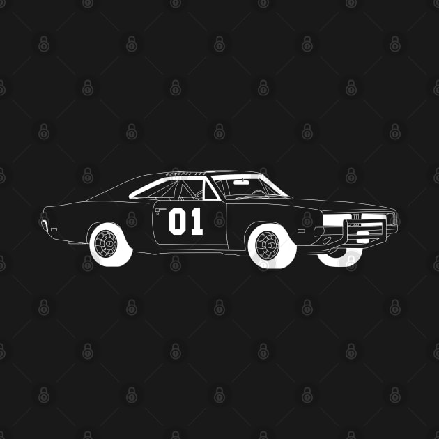 General Lee White Outline by kindacoolbutnotreally