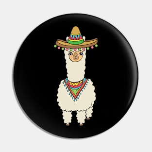 Alpaca with sombrero Pin