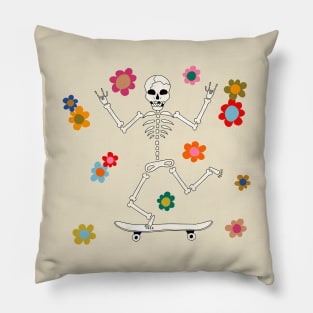 Skater Skeleton Pillow