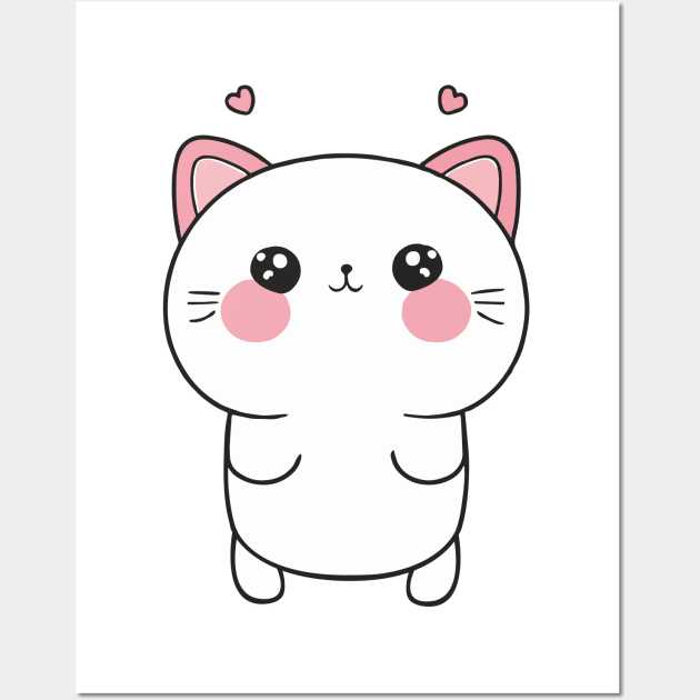 cute cat drawing - Cute Cat Drawing - Posters and Art Prints