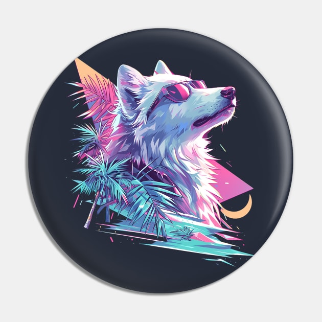 wolf synthwave Pin by peterdoraki