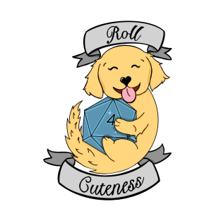 Roll 4 Cuteness | Golden Retriever | D20 T-Shirt