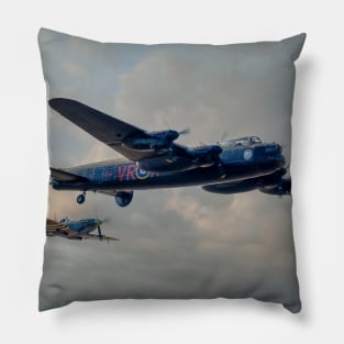 Two Icons - Lancaster and Spitfire Pillow