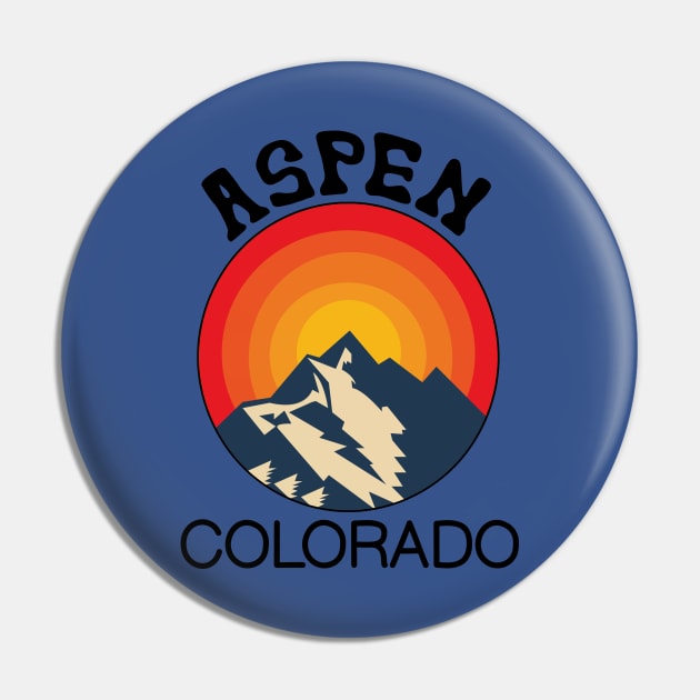 Aspen, Colorado, Colorado Lifestyle, Skiing, Snowboarding, Aspen Mountains, Retro Mountain Aspen Pin by FashionDesignz