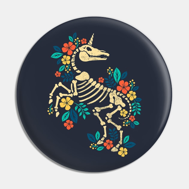 Flowered unicorn skeleton Pin by NemiMakeit