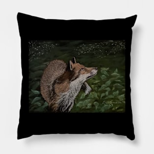 Red Fox at Night Pillow