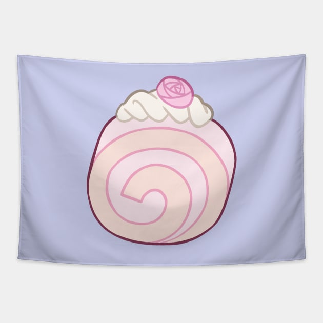 Roll cake cute pastel Tapestry by Oricca