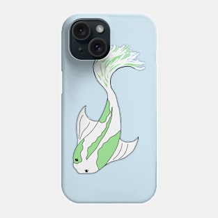 green and white koi fish Phone Case