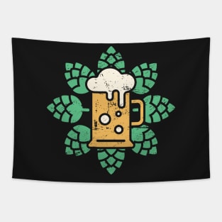 Retro Craft Beer Hops Tapestry