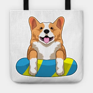 Welsh Corgi at Swimming with Swimming board Tote