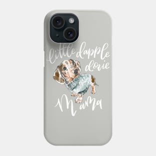 Dapple Doxie Mama, Chocolate in Blue Phone Case