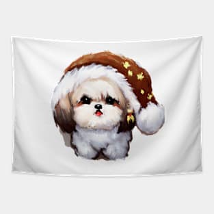 Cute Shih Tzu Drawing Tapestry