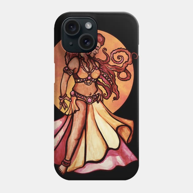 Autumn Moon Belly Dancer Goddess Phone Case by bubbsnugg