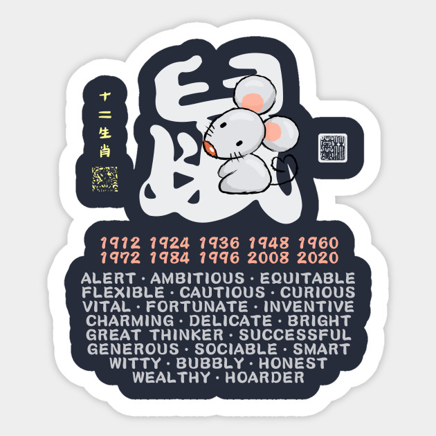 Cute Rat Chinese Zodiac Animal Personality Trait Year Of The Rat Sticker Teepublic