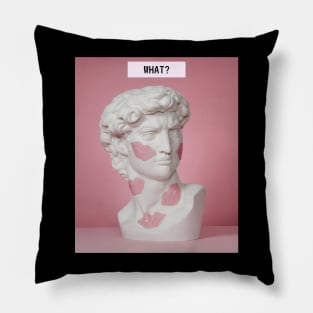 Statue What Love Liebe Kiss Techno Party Vaporwave Pillow