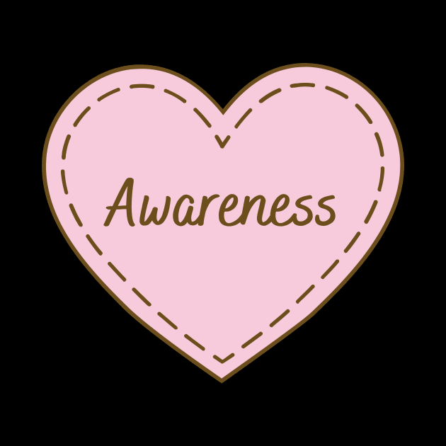 I Love Awareness Simple Heart Design by Word Minimalism