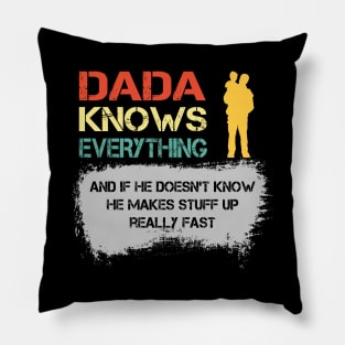 Dada Knows Everything Father's Day Daddy Gifts Pillow