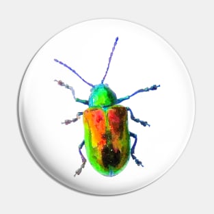 Dogbane Leaf Beetle Green Orange Colorful Bug Pin