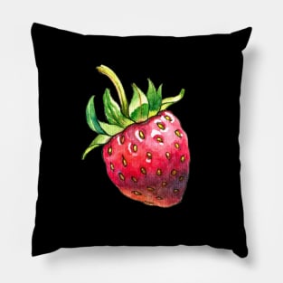 Watercolor Strawberry Pillow