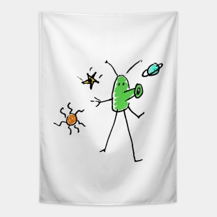 Oooooo! Little green doodle Tapestry