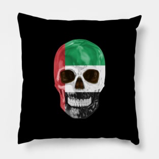 United Arab Emirates Flag Skull - Gift for Emirati With Roots From United Arab Emirates Pillow