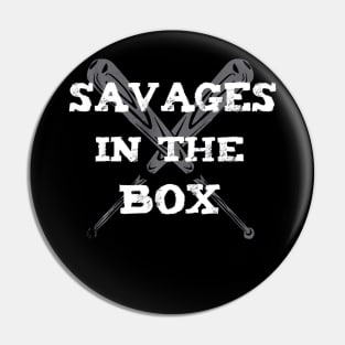 New York Baseball Savages in the Box Baseball and Bat Pin