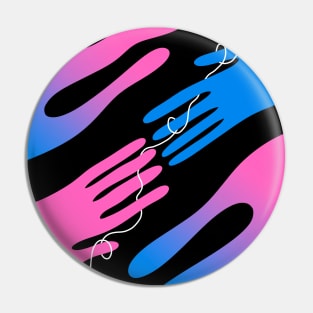 soul mates abstract hands pink and blue Pin