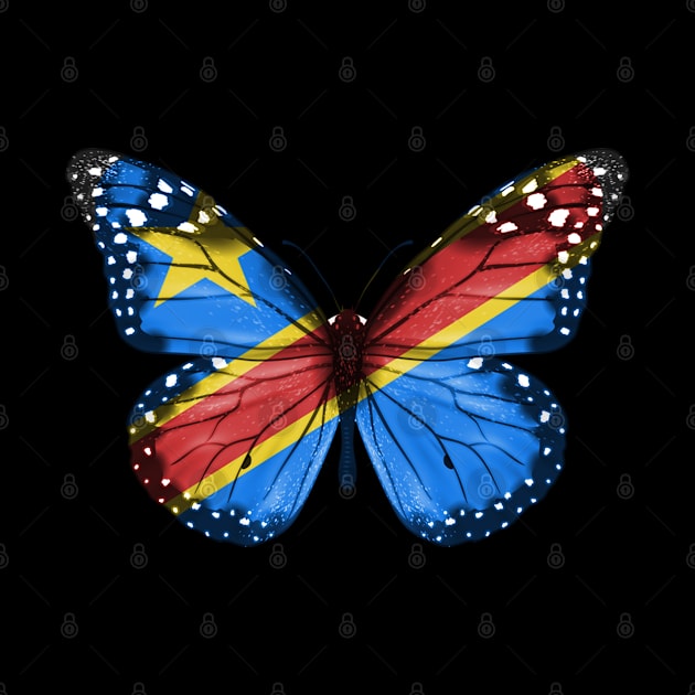 Congolese Flag  Butterfly - Gift for Congolese From Democratic Republic Of Congo by Country Flags