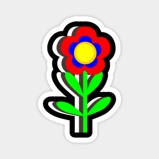 Floral, Retro Flower Magnet