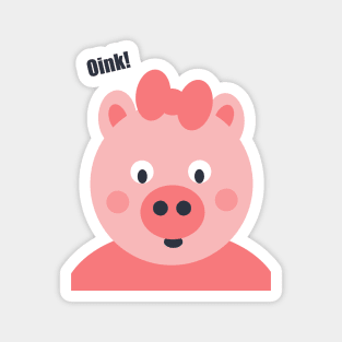 Oink! Hello from a sweet pink pig Magnet