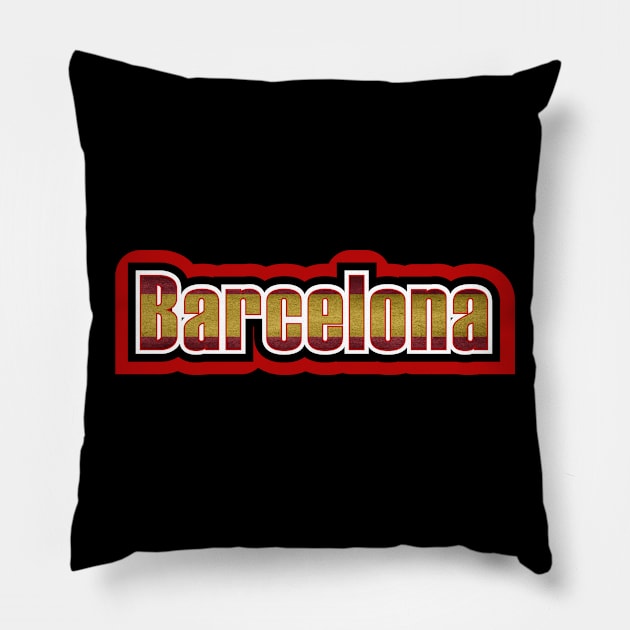 Barcelona, Spain Flag Pillow by cricky