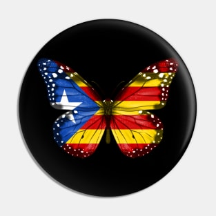 Catalan Flag  Catalonia Catalan Flag Butterfly Freedom - Gift for Catalan From Catolonia Pin