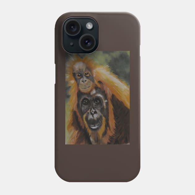 Piggy Back Mum...Orangutans...:o) Phone Case by angipangi7