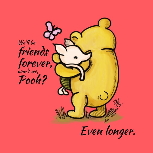 Friends Forever - Classic Winnie the Pooh and Piglet, too by Alt World Studios