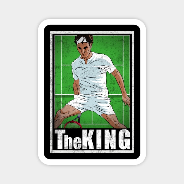 Federer Tennis Player Hero Vintage The King Magnet by TEEWEB