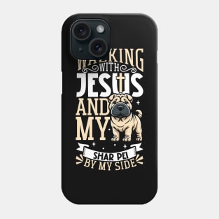 Jesus and dog - Shar Pei Phone Case