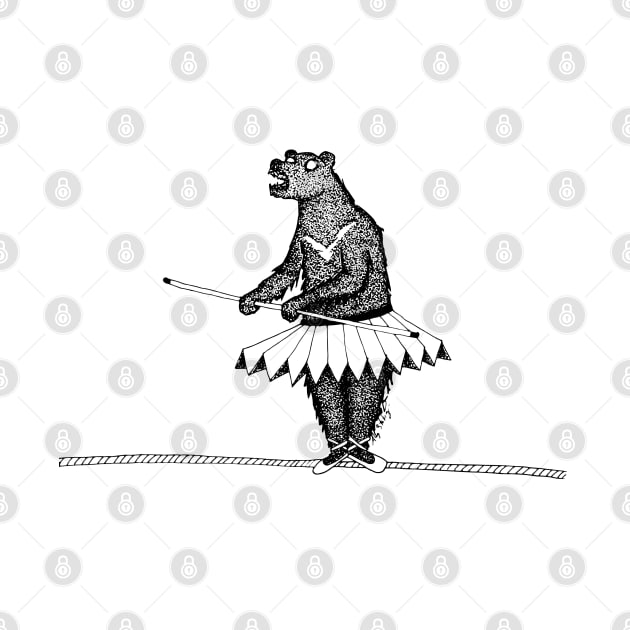 Bear on a tightrope by AlyStabz