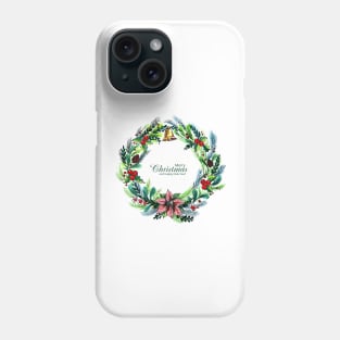 Merry Christmas Floral Ring Phone Case