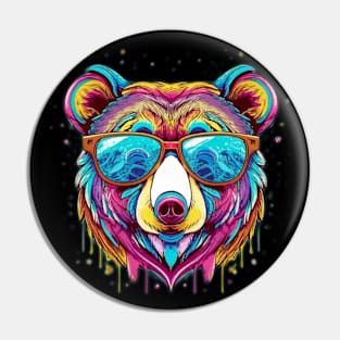 Funny bear colorful painted Pin