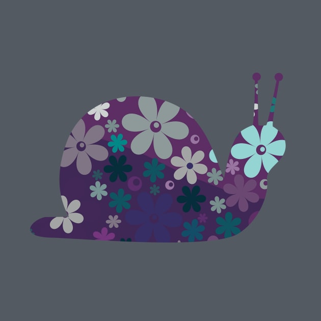 Funky Floral Snail by LangleyDesigns