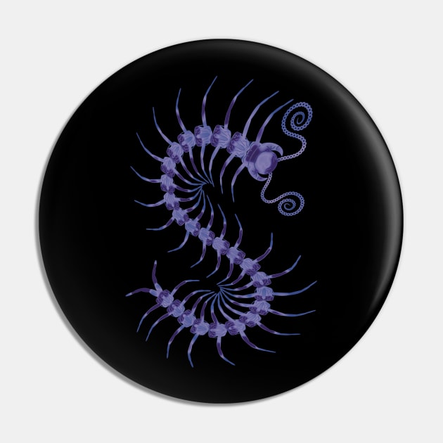 Amethyst Centipede Pin by IgorAndMore