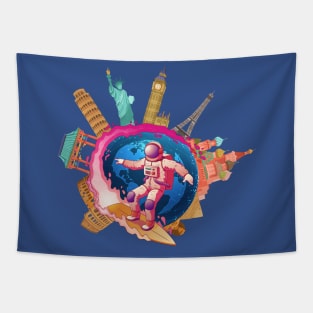 Travel Around the World Tapestry