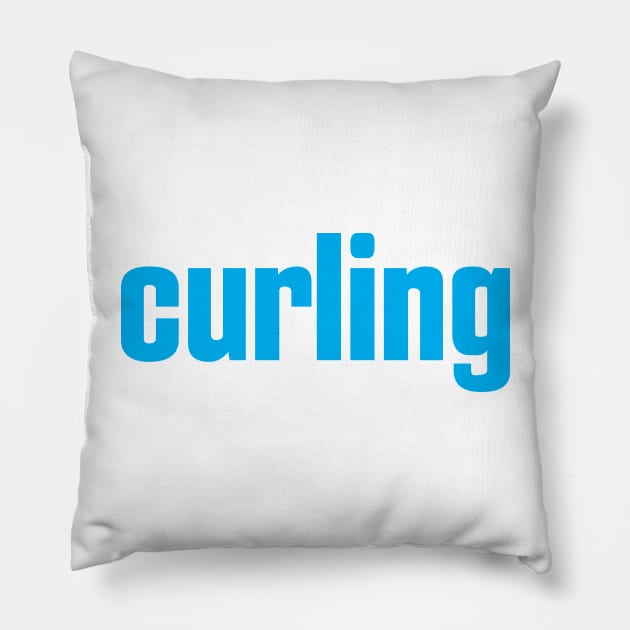 Curling Winter Sports Pillow by ProjectX23Red