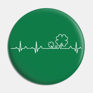 Shamrock Four-Leaf Clover Heartbeat Pin